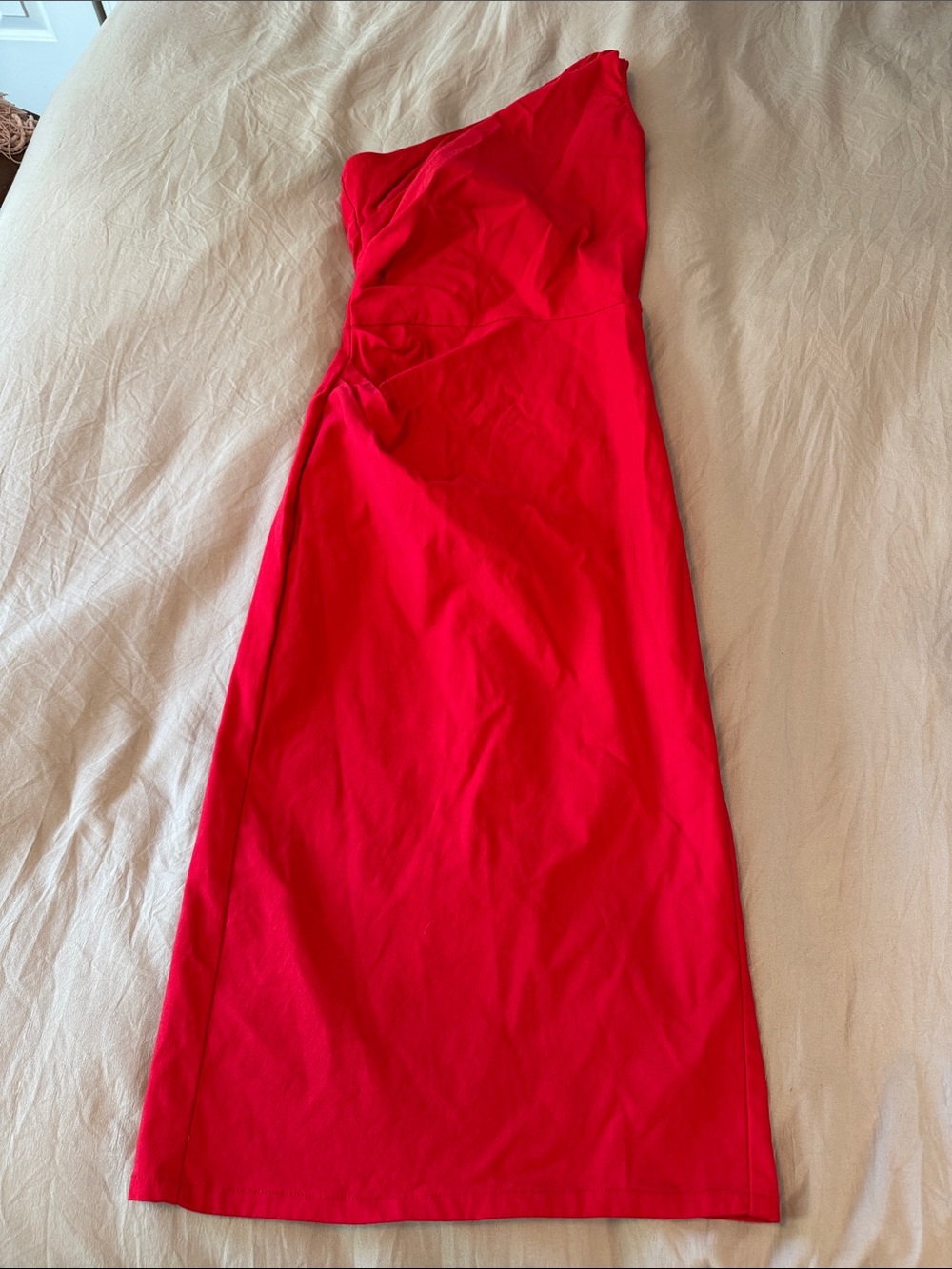Stop Staring One-Shoulder Red Dress